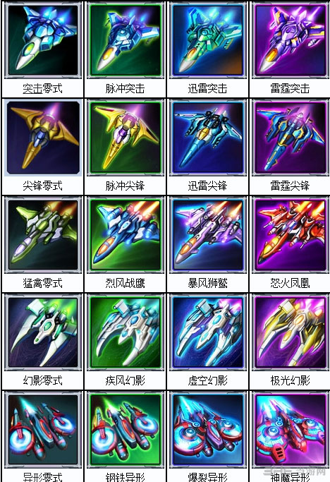 雷霆战机战机大全
