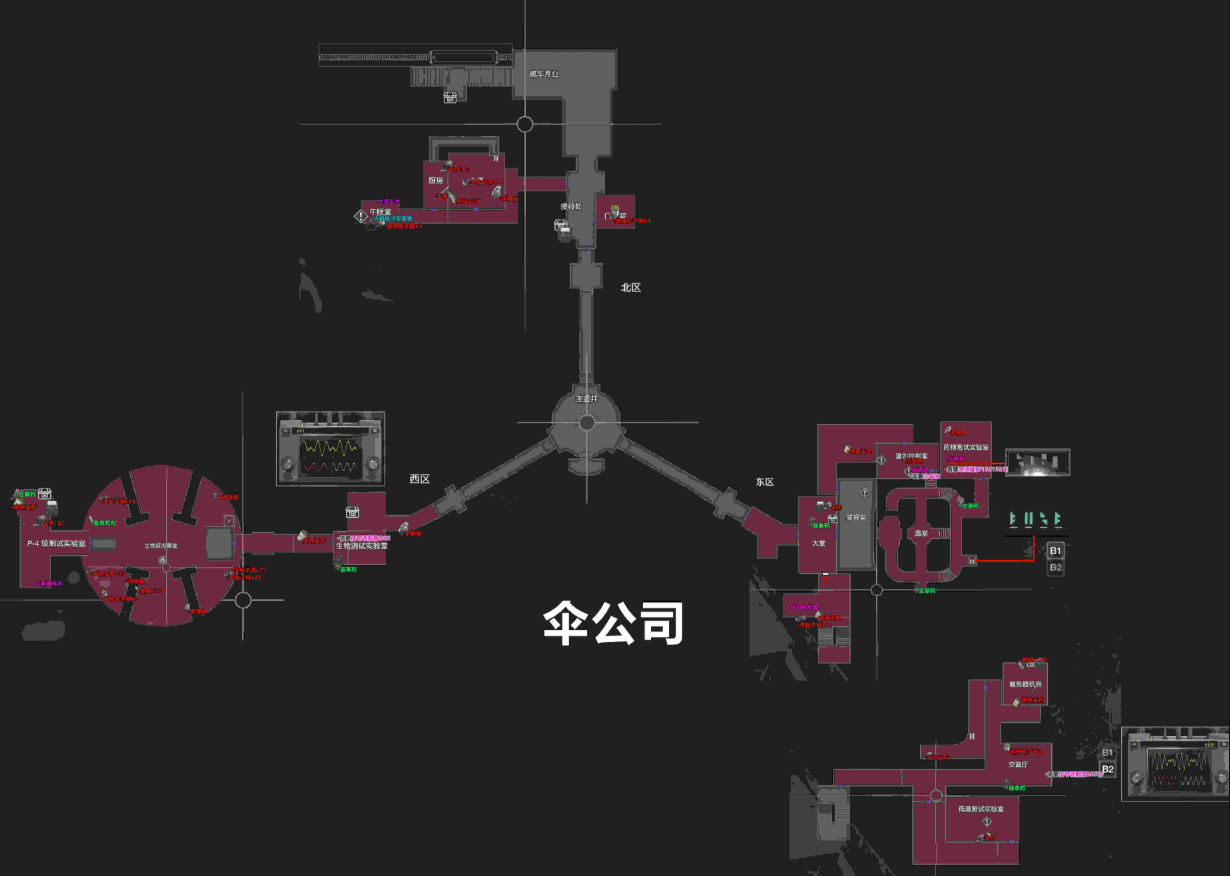 生化危机2重制版伞公司地图
