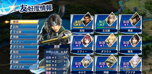 无双全明星友好度系统介绍3